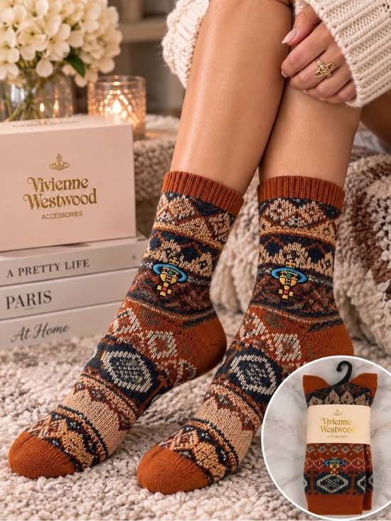 Vivienne Westwood Accessories - 🧦 Vivienne Westwood Orb Fair Isle Knit Socks – Made in Japan – NEW